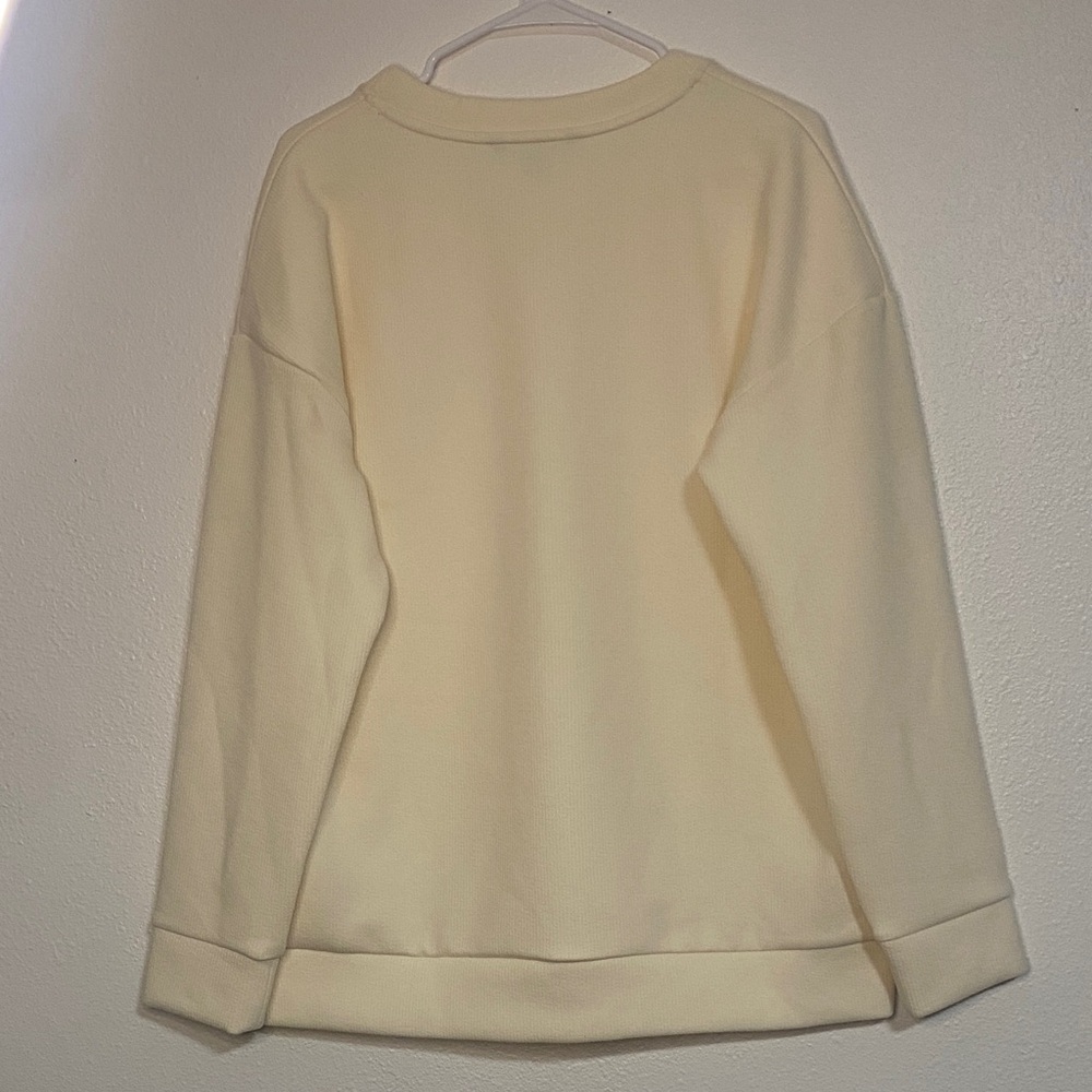 Marc New York Women's V-Neck Off-White Sweater Size L/G - Picture 6 of 14